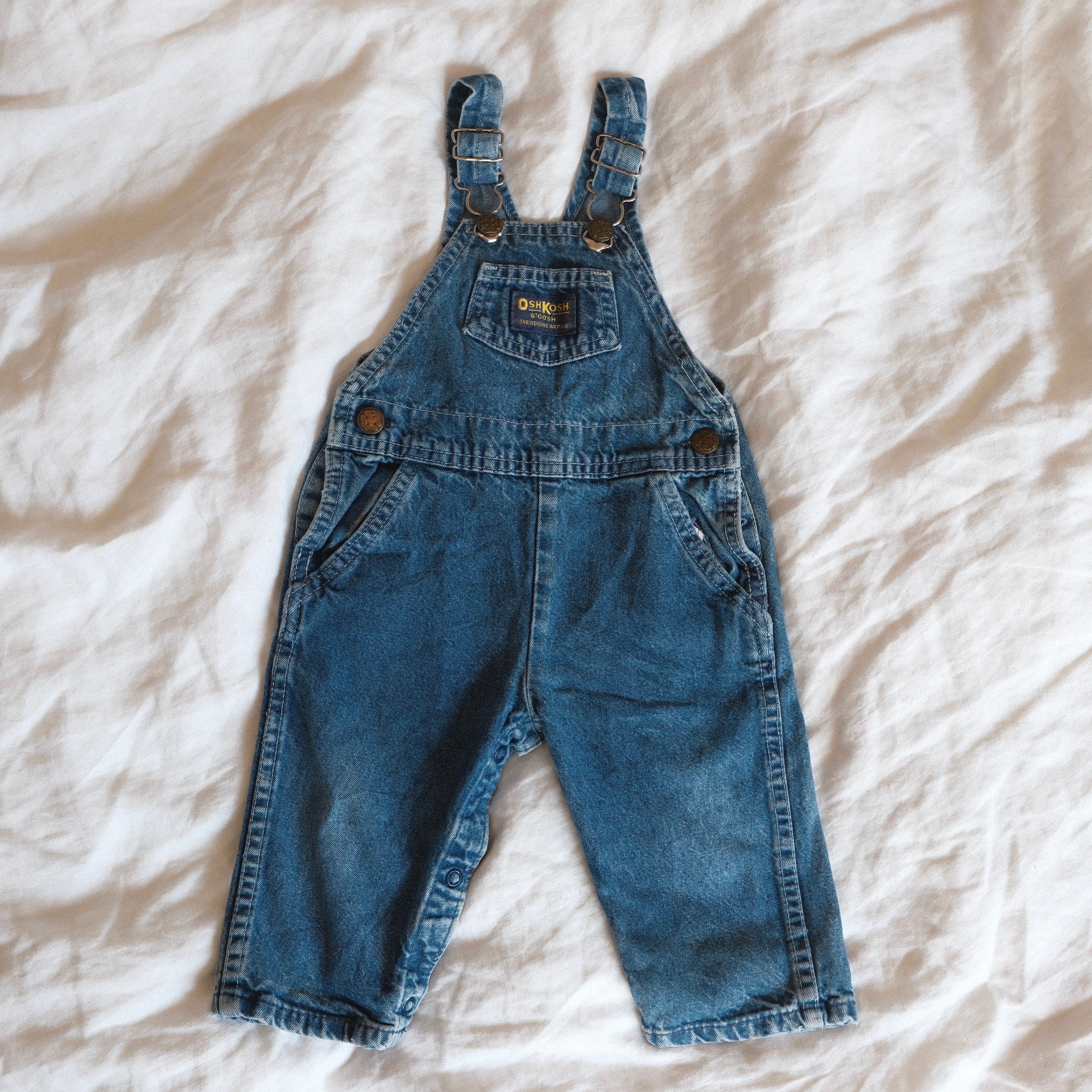 Vintage OshKosh B'gosh Denim Overalls (18M, Union Made USA) – Indy